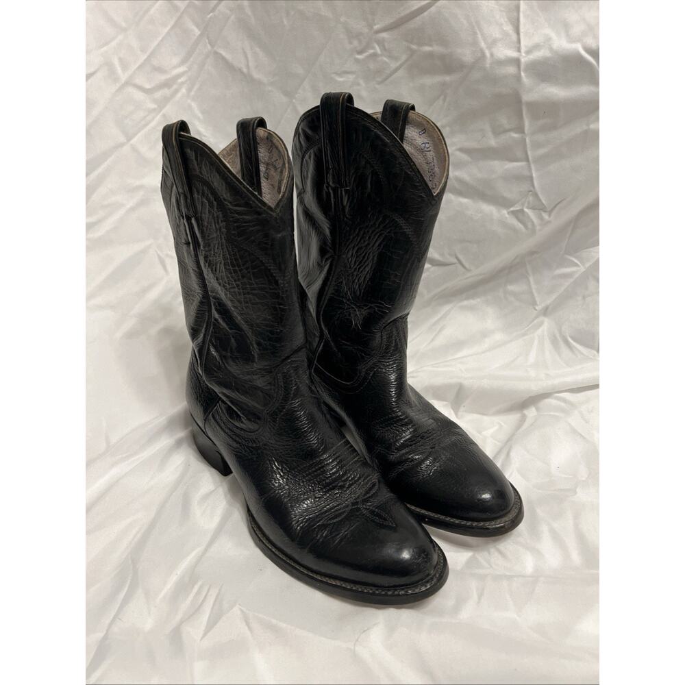 Cowtown Boots Black Leather 6.5